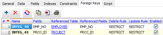 Working with table foreign keys in Database Tour