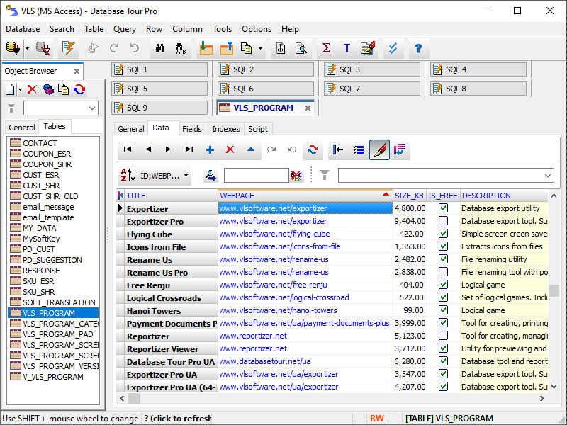 Screenshot for Database Tour Pro 8.0.3.27