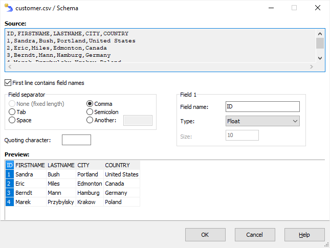 Creating Text Schema