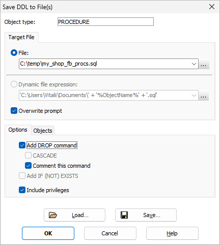 Експорт процедур Firebird