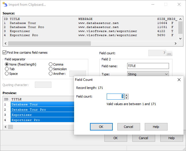 Importing Data from Clipboard